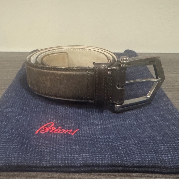Men's Broni Brown Leather Belt Size 90 - Picture 1 of 8